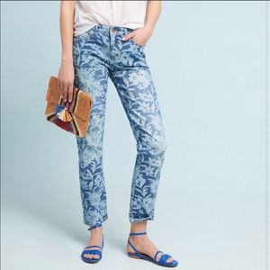 Anthropologie Sz 28 Pilcro Floral Slim Boyfriend